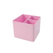 Porta Lápis Clips e Objetos Rosa Pastel Com 3 Divisórias 1 UN Dello
