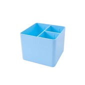 Porta Lápis Clips e Objetos Azul Pastel Com 3 Divisórias 1 UN Dello