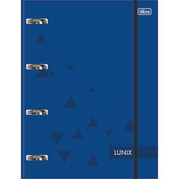 Caderno Argolado Cartonado Universitário Com Elástico 80 Folhas Lunix Azul 1 UN Tilibra