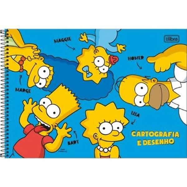 Caderno Cartografia e Desenho Capa Dura 80 FL Simpsons B 1 UN Tilibra