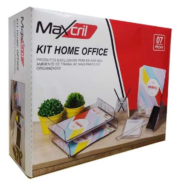 Kit Home Office Com 7 Peças Cristal 1 UN Waleu