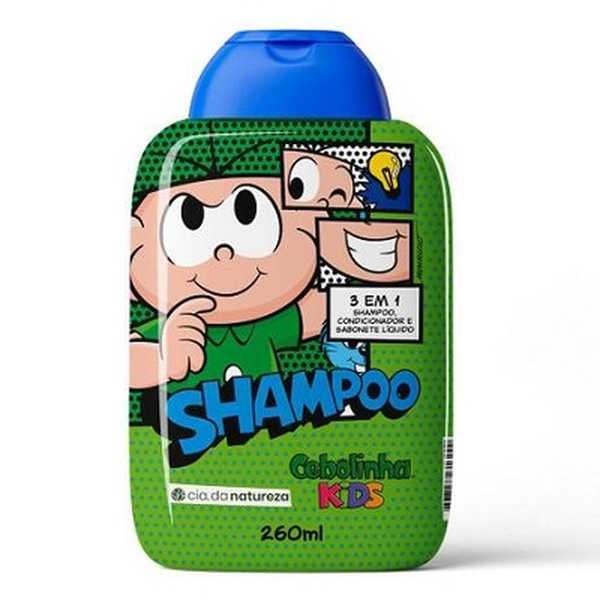 Shampoo 3 em 1 Cebolinha Kids 260ml 1 UN Cia da Natureza