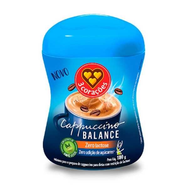 Cappuccino Zero Lactose Balance 180g 1 UN 3 Corações