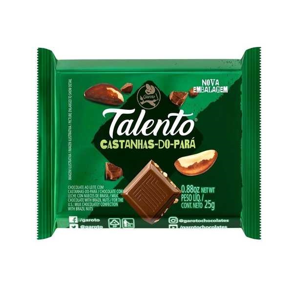 Chocolate ao Leite Castanha do Pará 25g 1 UN Talento