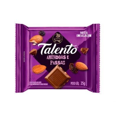 Chocolate Amêndoas e Passas 25g 1 UN Talento
