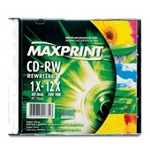 CD-RW Regravável 80 Minutos 700MB 1-12X 1 UN Maxprint