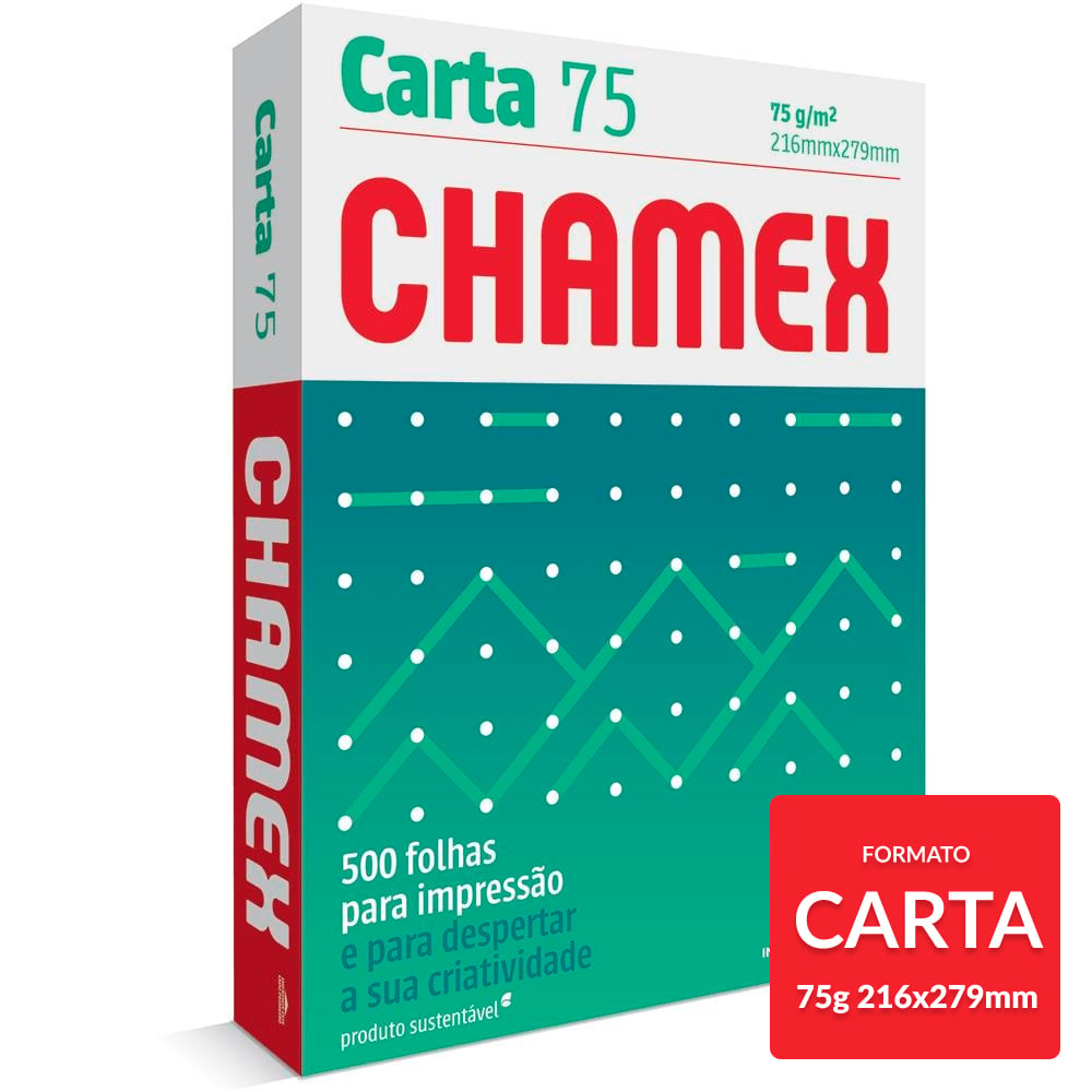 Papel de Carta para Imprimir 216x279mm 75g PT 500 FL Chamex