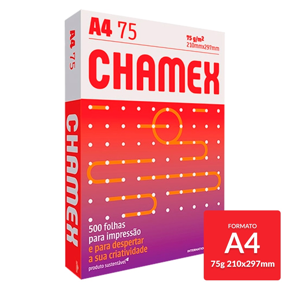 Papel Chamex A4 Sulfite 75g Resma de 500 Folhas
