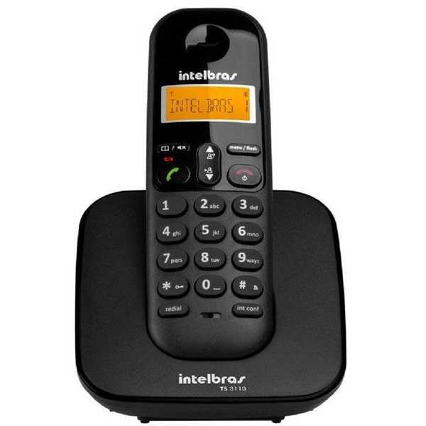 Telefone sem Fio com Identificador de Chamadas DECT 6.0 Modo Eco Preto TS3110 Intelbras