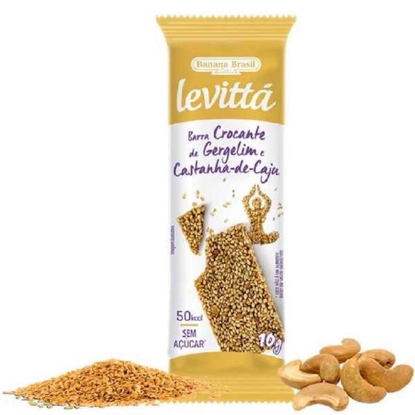 Barra de Cereal Crocante Levittá Gergelim e Castanha-de-Caju 10g 1 UN
