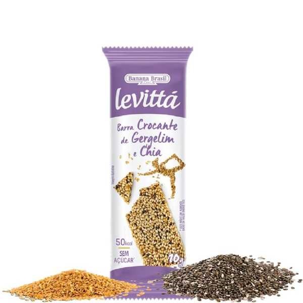 Barra de Cereal Crocante Levittá Gergelim e Chia 10g 1 UN Banana Brasi