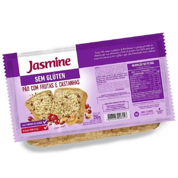 Pão sem Glúten com Frutas e Castanhas 350g 1 UN Jasmine