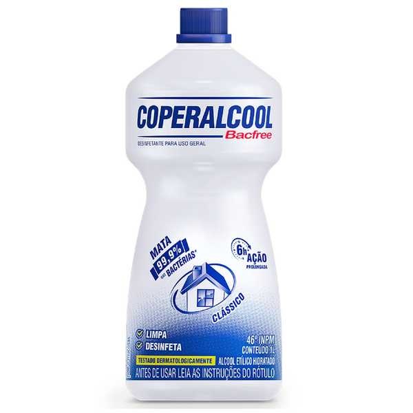 Álcool Líquido para Limpeza 46° INPM Bacfree Clássico 1L 1 UN Coperalcool