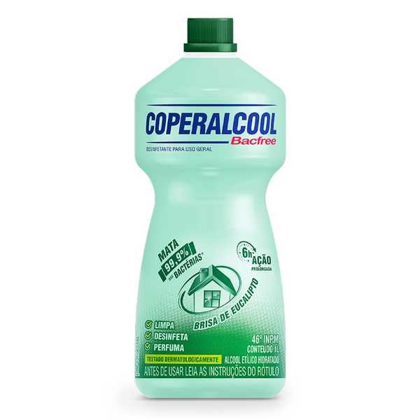 Álcool Líquido para Limpeza 46° INPM Bacfree Brisa de Eucalipto 1L 1 UN Coperalcool