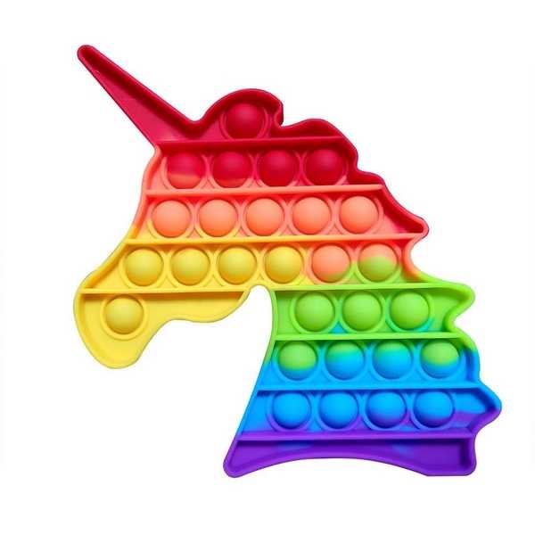 Pop It Fidget Brinquedo de Apertar Anti Stress Unicórnio Arco-íris 1 UN Utimix