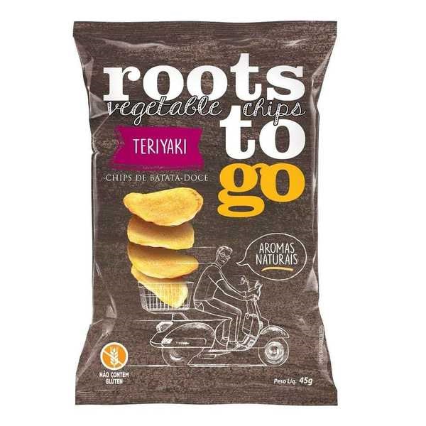 Chips de Batata Doce Sabor Teriyaki 45g 1 UN Roots To Go