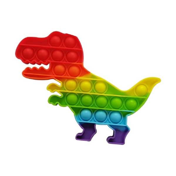 Pop It Fidget Brinquedo de Apertar Anti Stress Dinossauro Arco-íris 1 UN Utimix