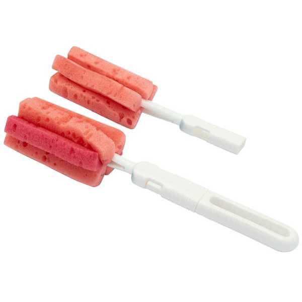 Escova de Limpeza com Esponja para Mamadeiras Rosa 1 UN Lolly