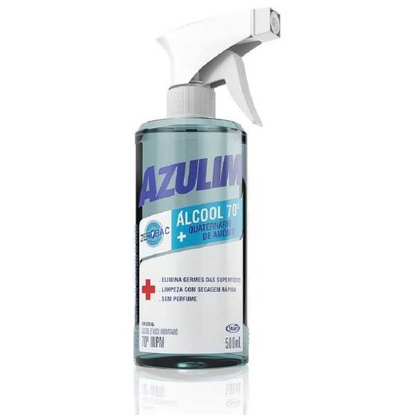 Álcool Líquido Spray 70º INPM Zerobac 500ml 1 UN Azulim