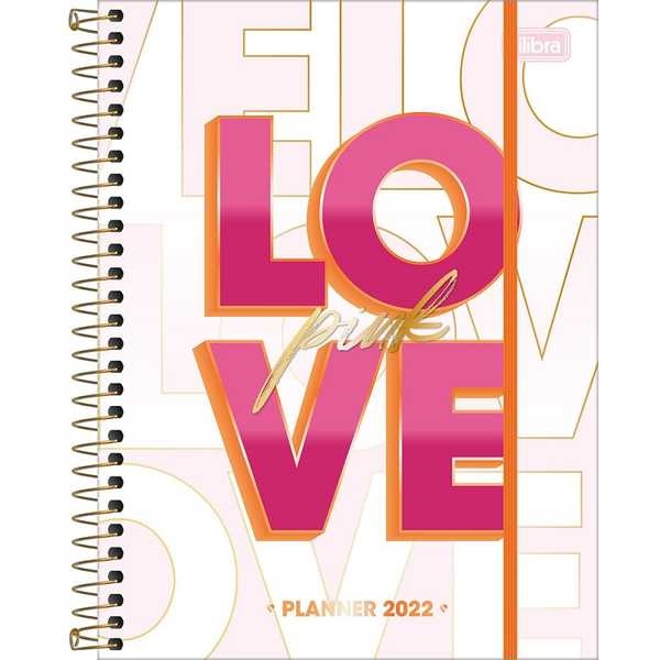 Planner 2022 Espiral Love Pink B 177x240mm 80 FL 1 UN Tilibra