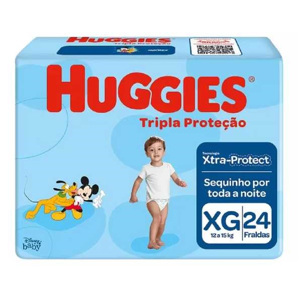 Fralda Descartável Disney Baby Tripla Proteção Pacote Econômico Extra G PT 24 UN Huggies