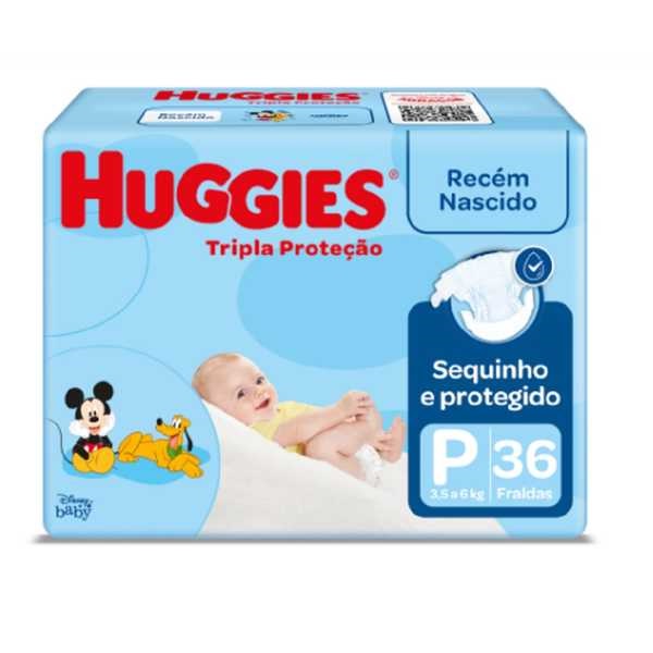 Fralda Descartável Disney Baby Tripla Proteção Pacote Econômico P PT 36 UN Huggies