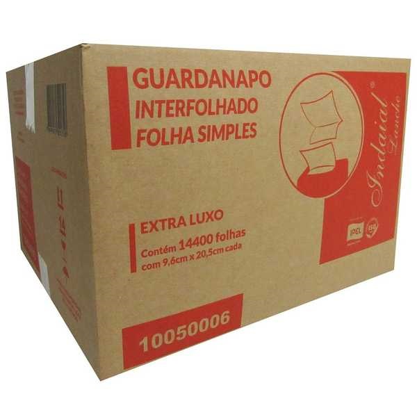 Guardanapos Interfolhado Lanche Folha Simples 9,6x20,5cm CX 14400 Folhas Indaial