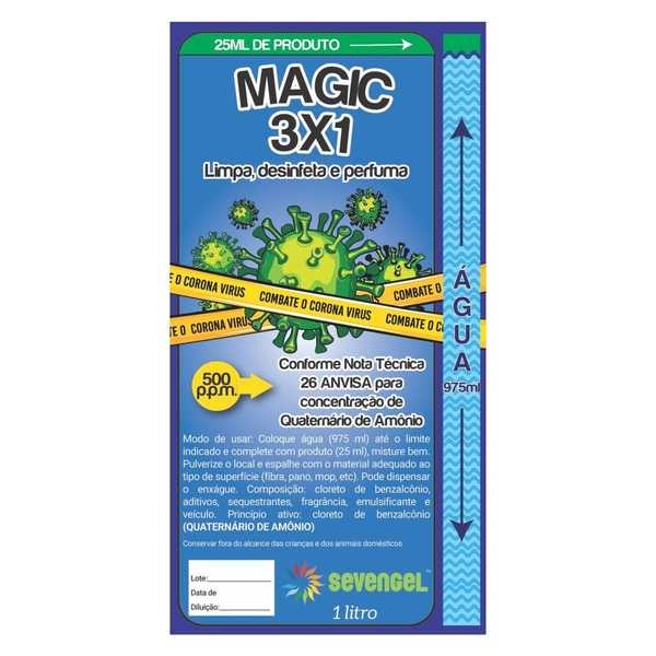 Etiqueta para Limpador Multiuso Magic 3 em 1 Frasco Borrifador PT 50 U