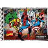 Caderno Cartografia e Desenho Capa Dura 275x200mm 80 FL Marvel Comics