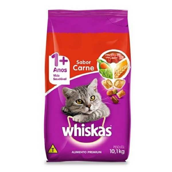 Ração Seca de Carne para Gatos Adultos 10,1kg 1 UN Whiskas