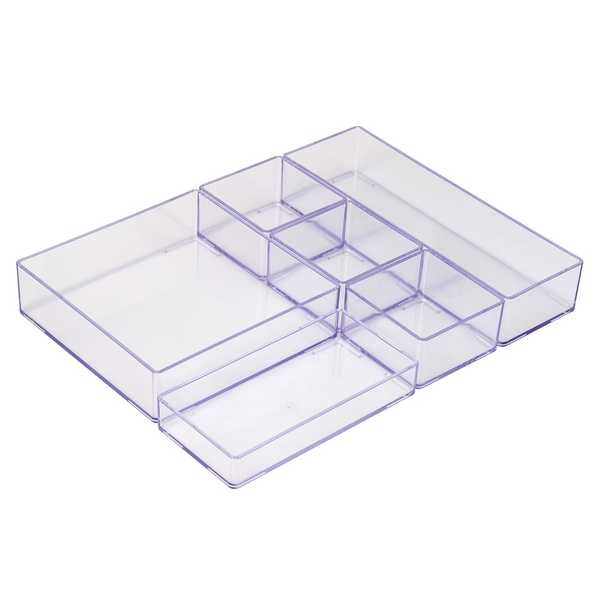 Kit Modular Organizador Cristal 6 Peças Waleu