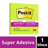 Bloco de Notas Super Adesivo 76x76mm Verde Neon 90 FL Post-it