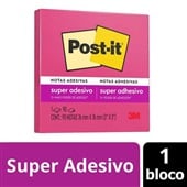 Bloco de Notas Super Adesivo 76x76mm Pink Neon 90 FL Post-it