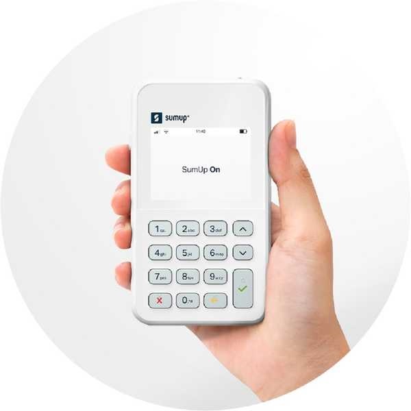 Máquina de Cartão com chip 3G grátis sem aluguel conexão wi-fi e recarregável ON Sumup