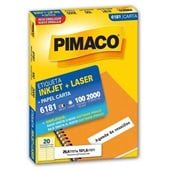 Etiqueta Adesiva InkJet e Laser Carta 25,4x101,6mm Branco 6181 100 Folhas 2000 Etiquetas Pimaco
