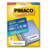 Etiqueta Adesiva InkJet e Laser Carta 33,9x101,6mm Branco 6282 25 Folhas 350 Etiquetas Pimaco