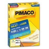 Etiqueta Adesiva InkJet e Laser Carta 279,4x215,9mm Branco 6185 100 Folhas 100 Etiquetas Pimaco