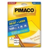 Etiqueta Adesiva InkJet e Laser Carta 279,4x215,9mm Branco 6285 25 Folhas 25 Etiquetas Pimaco