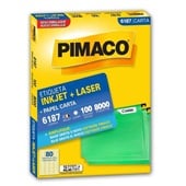 Etiqueta Adesiva InkJet e Laser Carta 12,7x44,45mm Branco 6187 100 Folhas 8000 Etiquetas Pimaco