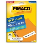 Etiqueta Adesiva InkJet e Laser Carta 25,4x101,6mm Branco 6081 10 Folhas 200 Etiquetas Pimaco