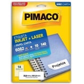 Etiqueta Adesiva InkJet e Laser Carta 33,9x101,6mm Branco 6082 10 Folhas 140 Etiquetas Pimaco