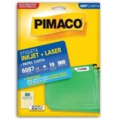 Etiqueta Adesiva InkJet e Laser Carta 12,7x44,45mm Branco 6087 10 Folhas 800 Etiquetas Pimaco
