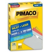 Etiqueta Adesiva InkJet e Laser A4 15x26mm Branco A4349 100 Folhas 12600 Etiquetas Pimaco