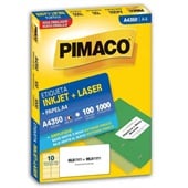 Etiqueta Adesiva InkJet e Laser A4 55,8x99,0mm Branco A4350 100 Folhas 1000 Etiquetas Pimaco
