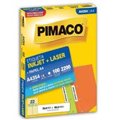 Etiqueta Adesiva InkJet e Laser A4 25,4x99mm Branco A4354 100 Folhas 2200 Etiquetas Pimaco
