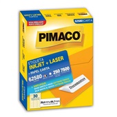 Etiqueta Adesiva InkJet e Laser Carta 25,4x66,7mm Branco 62580 250 Folhas 7500 Etiquetas Pimaco