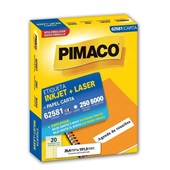 Etiqueta Adesiva InkJet e Laser Carta 25,4x101,6mm Branco 62581 250 Folhas 5000 Etiquetas Pimaco