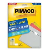 Etiqueta Adesiva InkJet e Laser A4 15x26mm Branco A4249 25 Folhas 3150 Etiquetas Pimaco