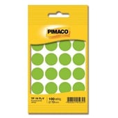 Etiqueta Adesiva Redonda 19mm Verde Fluorescente PT 100 UN Pimaco
