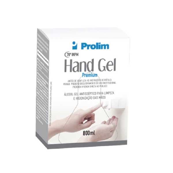 Álcool em Gel 70% Antisséptico para Mãos Hand Gel Premium Refil 800ml 1 UN Prolim